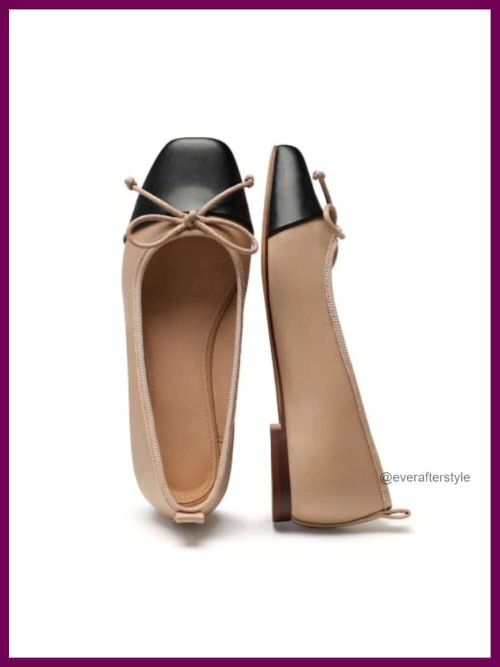 Women's Faux Leather Ballet Flats Square Toe Slip On with Bow